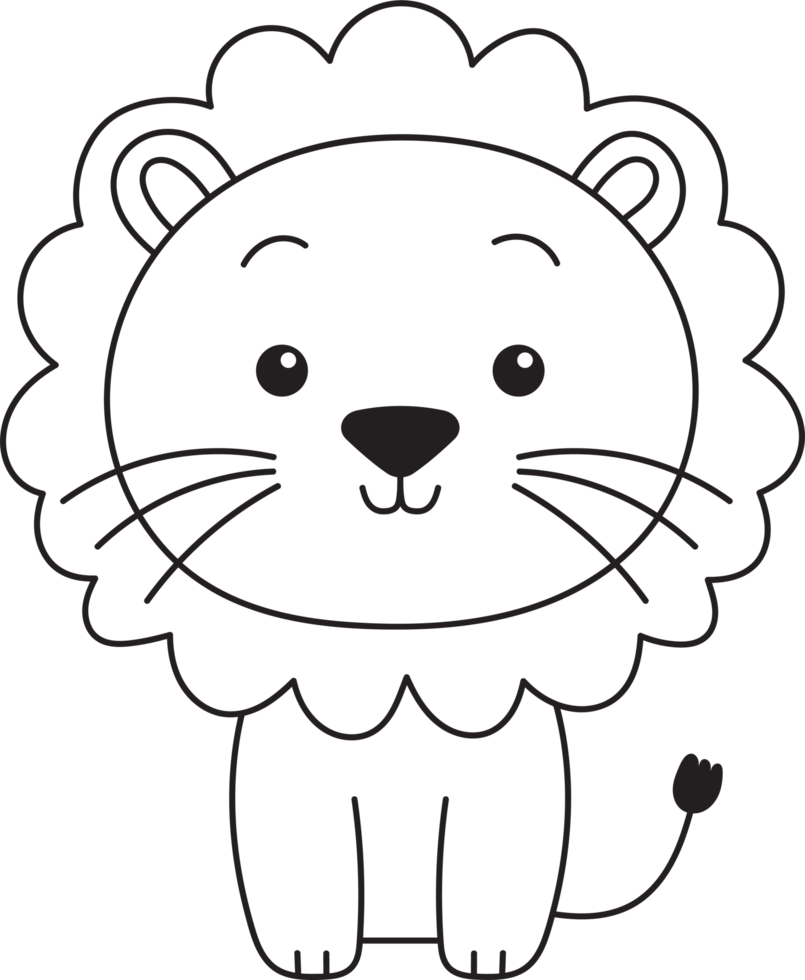Cute lion clipart design illustration png