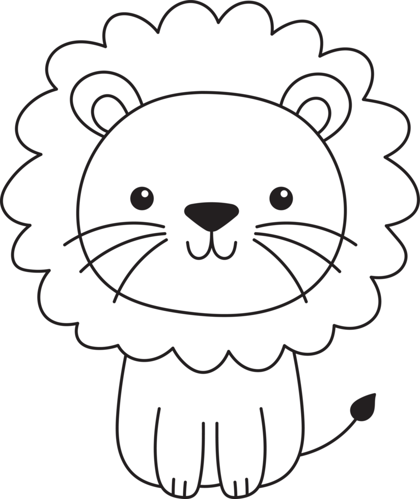 Cute lion clipart design illustration png