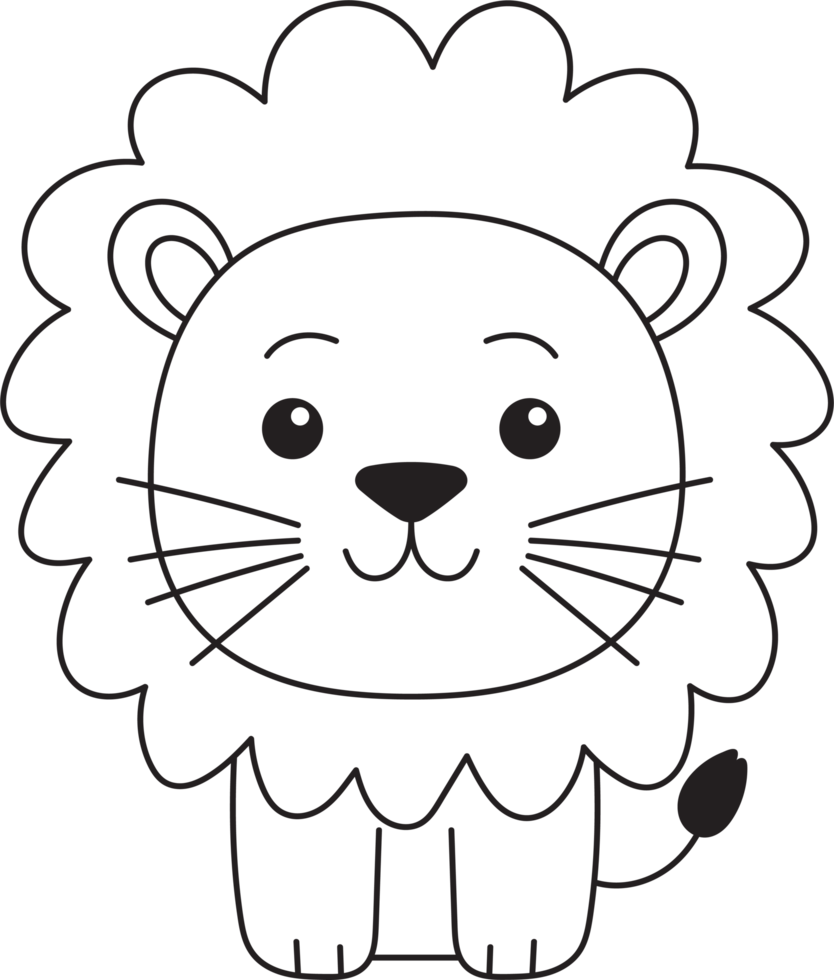 Cute lion clipart design illustration png