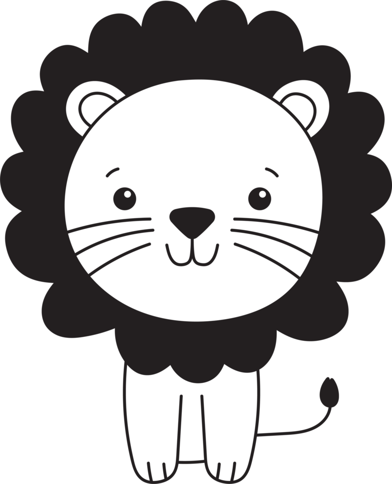 Cute lion clipart design illustration png