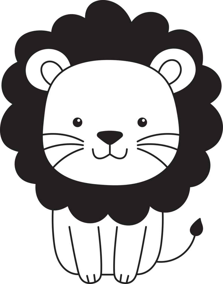 Cute lion clipart design illustration png