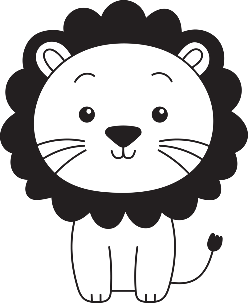 Cute lion clipart design illustration png