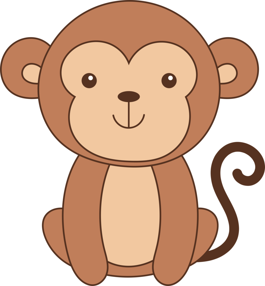 Cute monkey clipart design illustration png