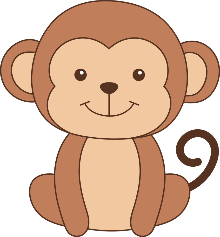 Cute monkey clipart design illustration png
