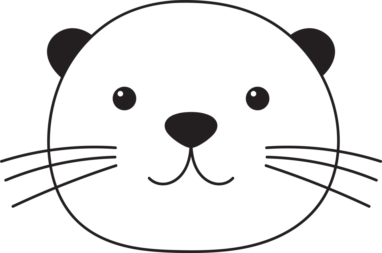 Cute otter clipart design illustration png