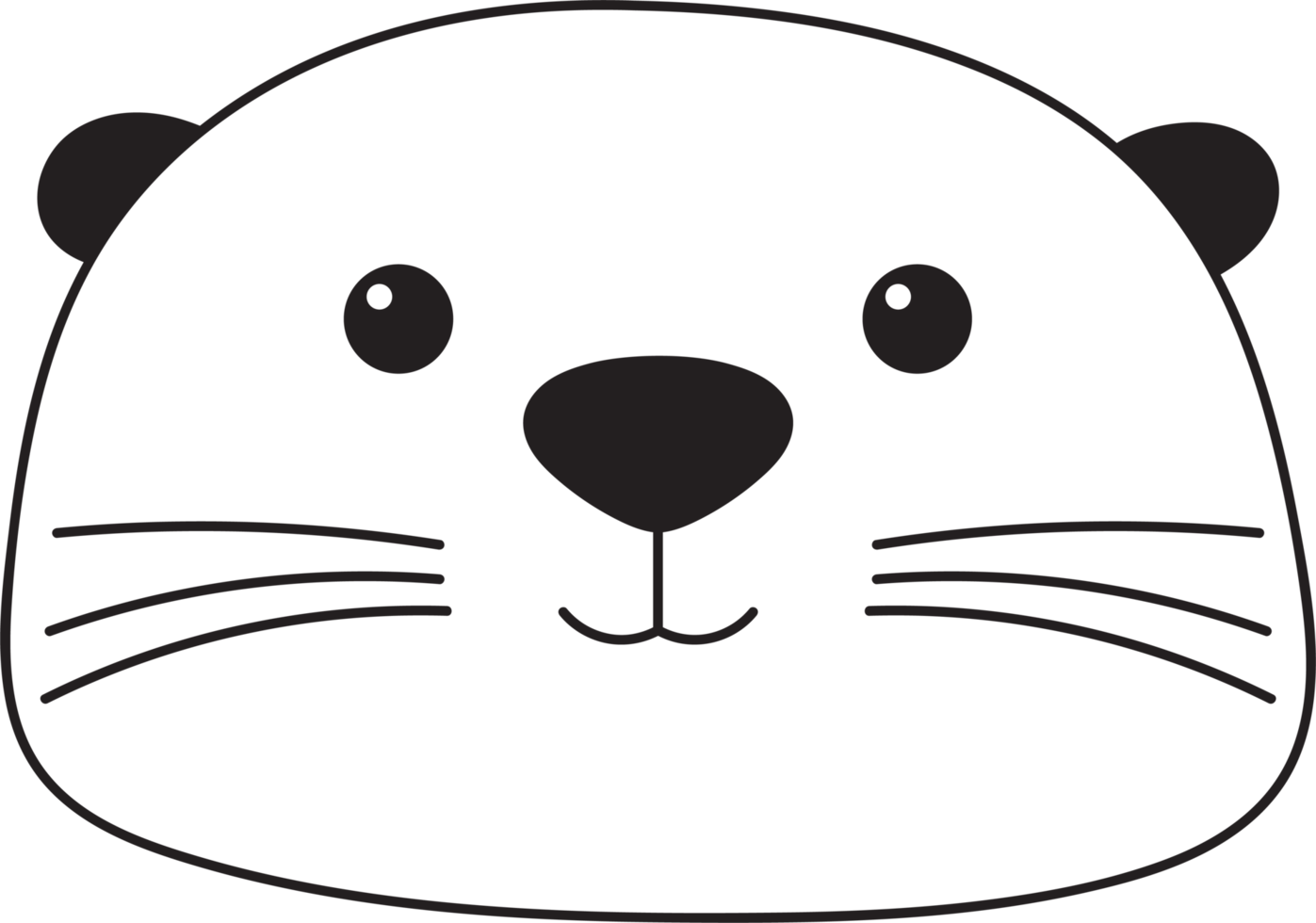 Cute otter clipart design illustration png