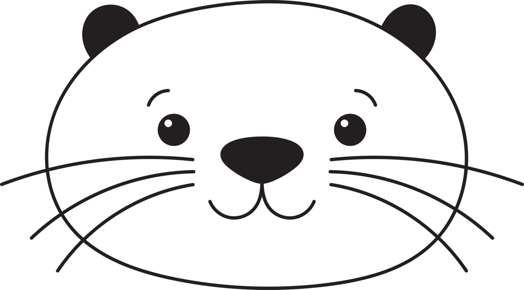 Cute otter clipart design illustration png