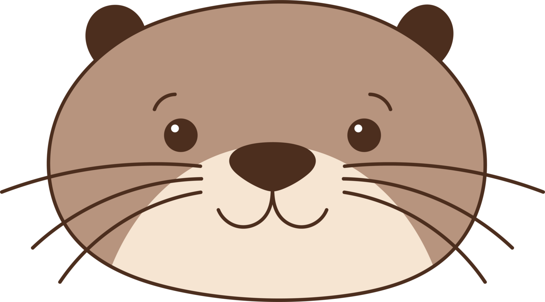 Cute otter clipart design illustration png