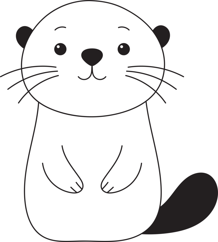 Cute otter clipart design illustration png