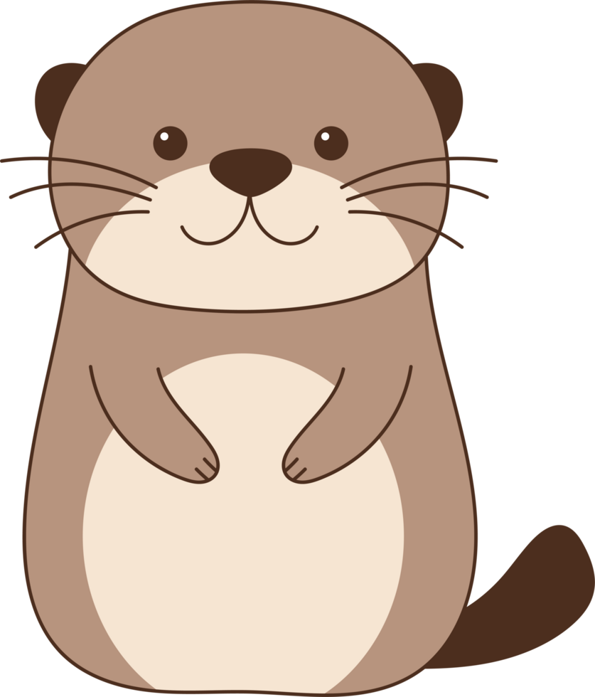 Cute otter clipart design illustration png