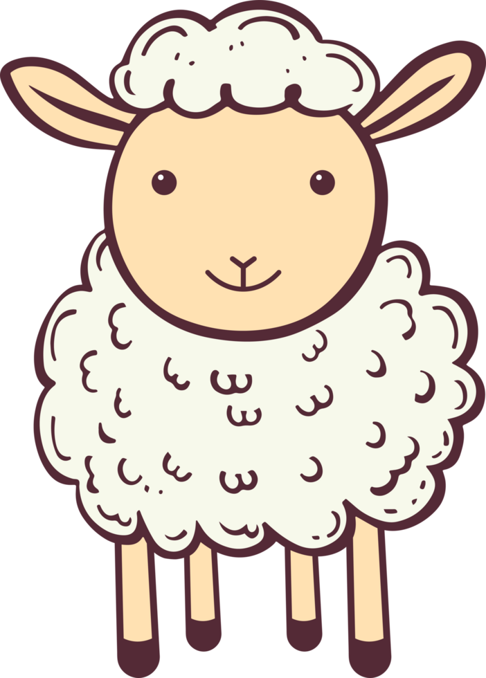 Cute sheep clipart design illustration png