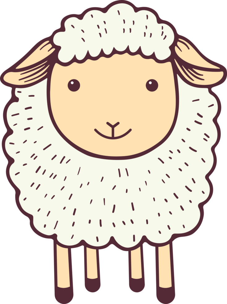 Cute sheep clipart design illustration png