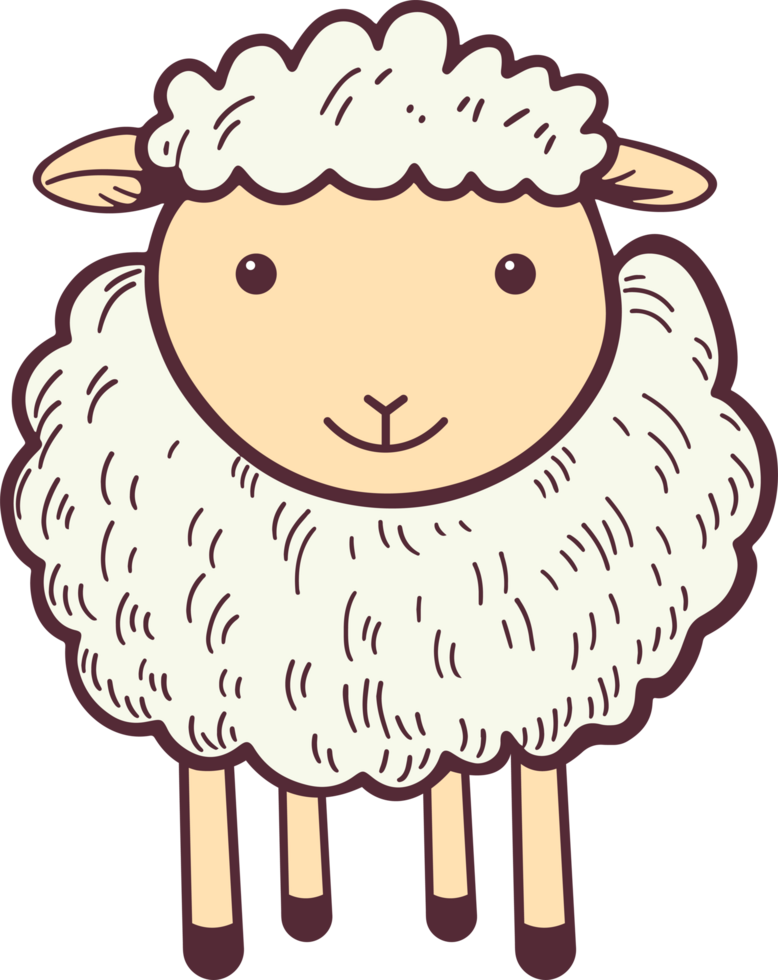Cute sheep clipart design illustration png