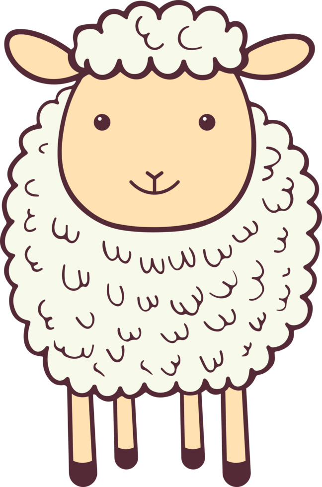 Cute sheep clipart design illustration png