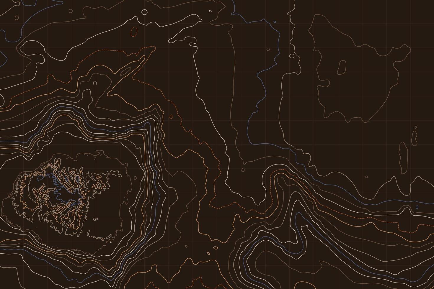 Geometrically designed topographic map featuring contrasting contour lines and elevation details, suitable for mapping mountainous and rugged terrains vector