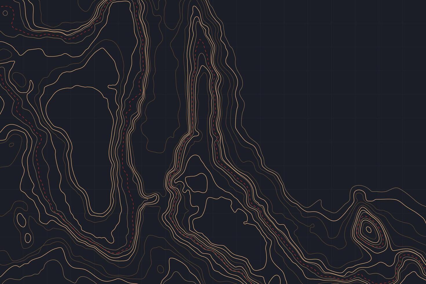 Modern artistic topographic map with luminous contour lines, providing a sophisticated backdrop for design and mapping projects vector