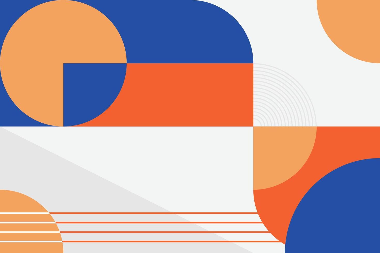 Eye-catching abstract design with orange and blue geometric shapes, accented by subtle stripes, for a fresh and modern visual appeal vector