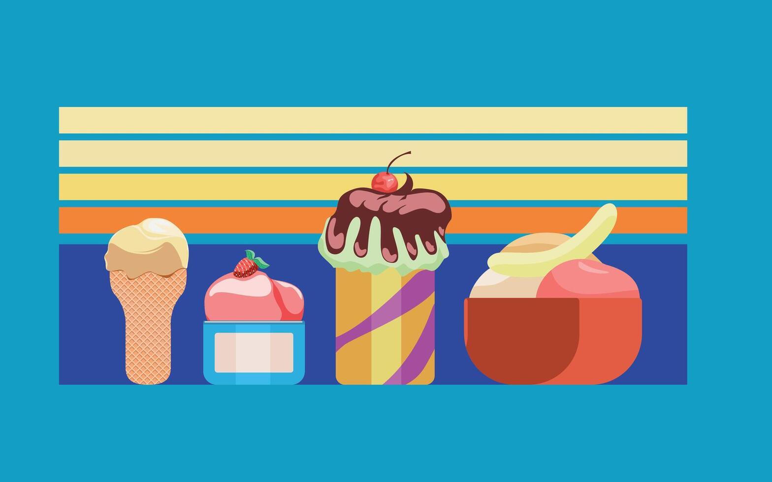 Ice cream summer vector