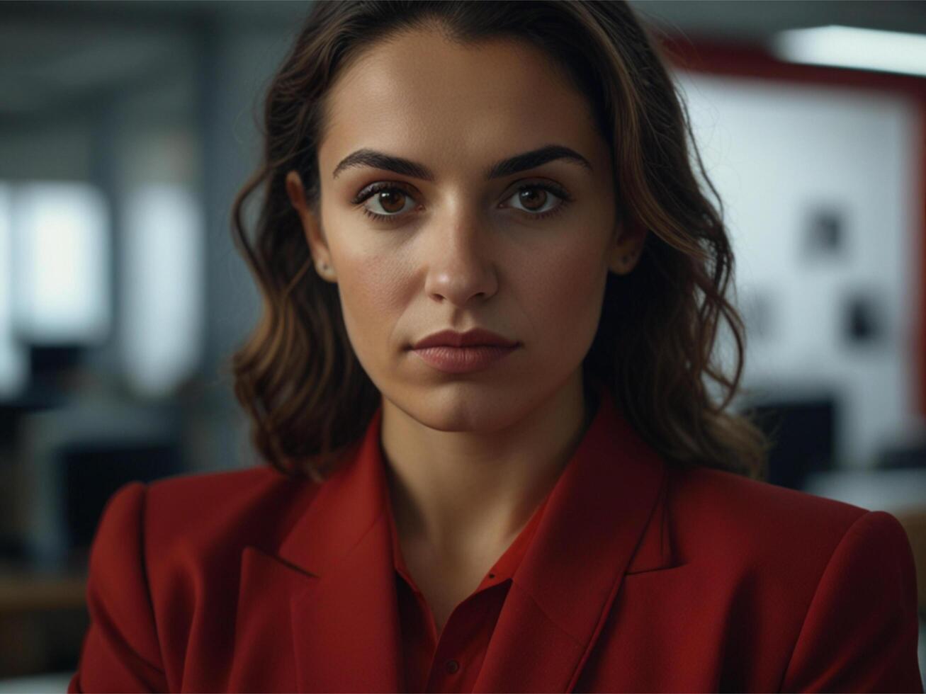 Beautiful Business woman in Red Suit photo