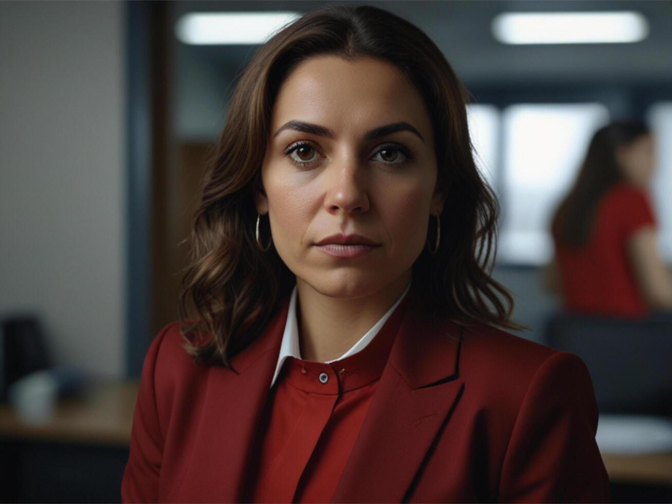 Beautiful Business woman in Red Suit photo