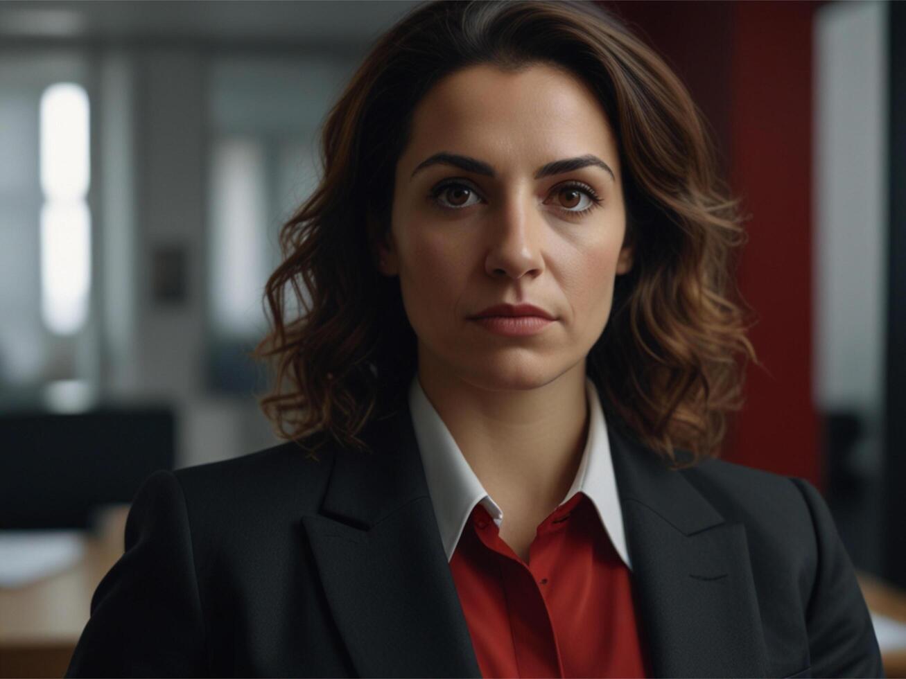Beautiful Business woman in Red Suit photo