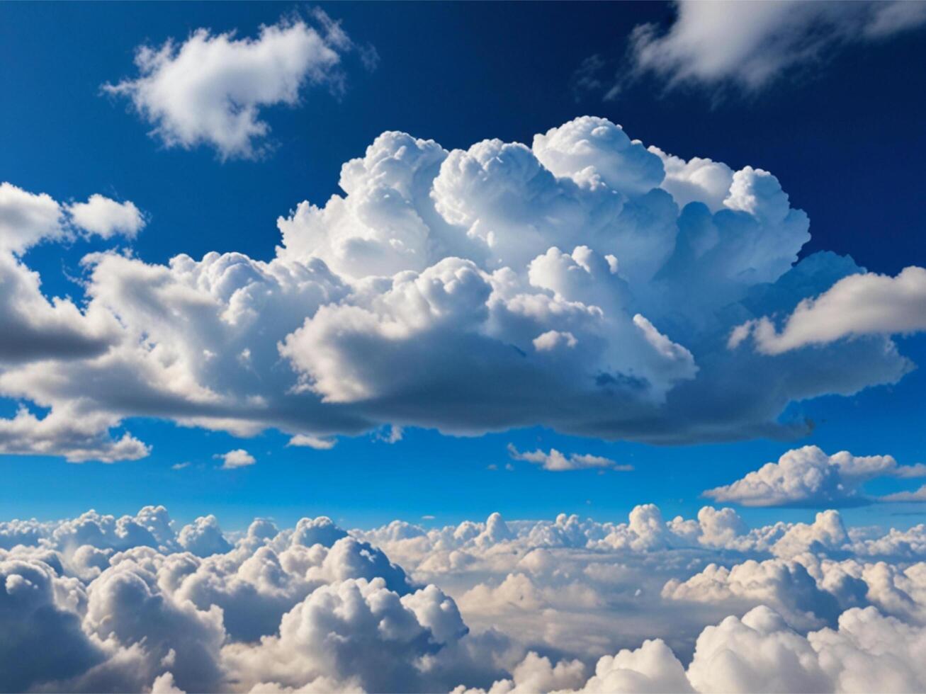 Beuatiful Clouds Pattern in Clear Sky photo