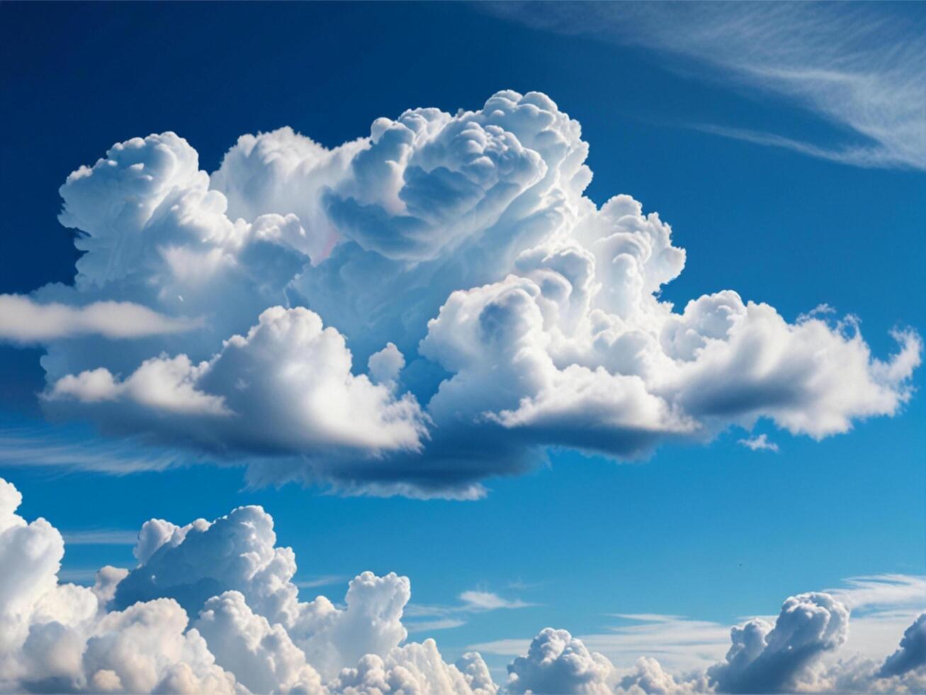 Beuatiful Clouds Pattern in Clear Sky photo