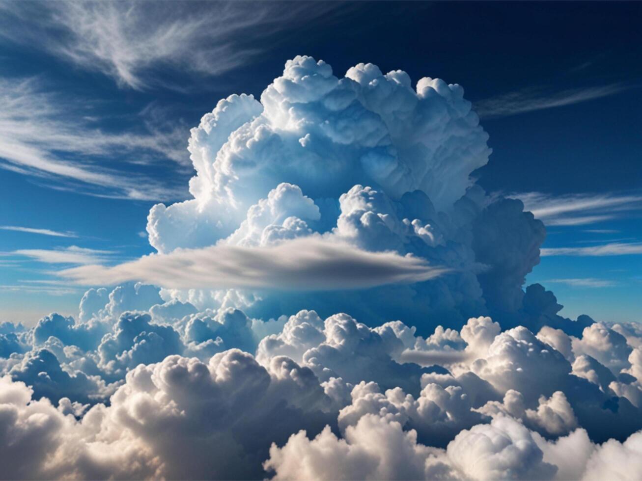 Beuatiful Clouds Pattern in Clear Sky photo