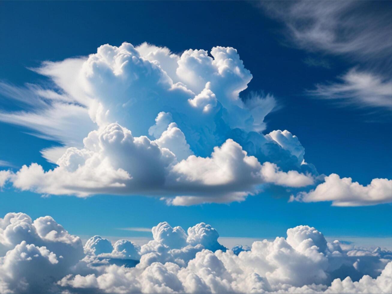 Beuatiful Clouds Pattern in Clear Sky photo