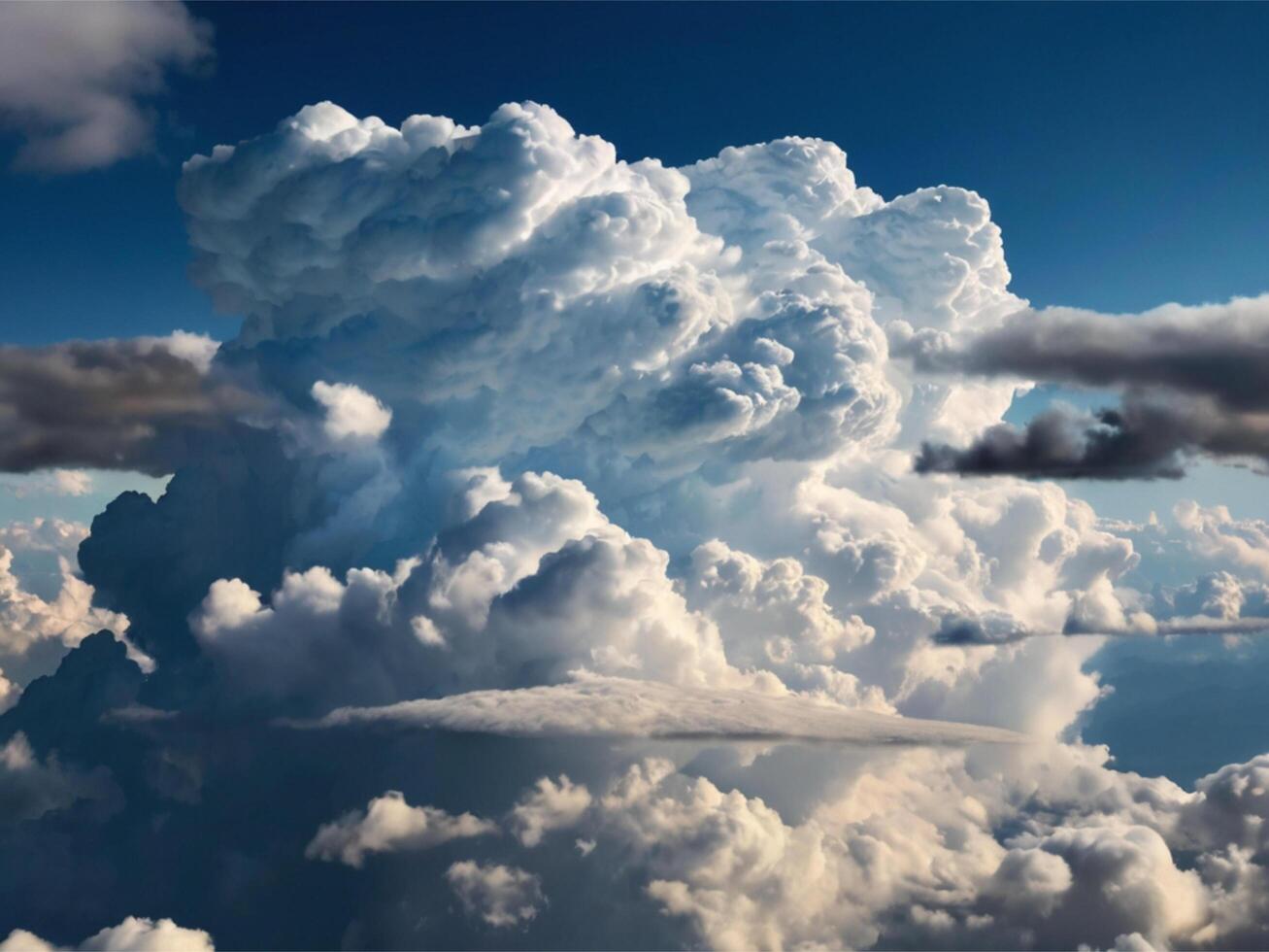 Beuatiful Clouds Pattern in Clear Sky photo