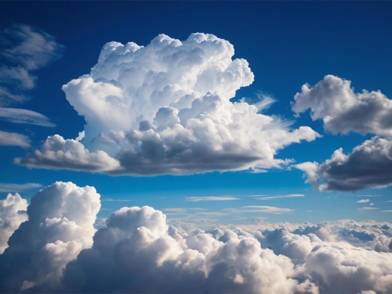 Beuatiful Clouds Pattern in Clear Sky photo
