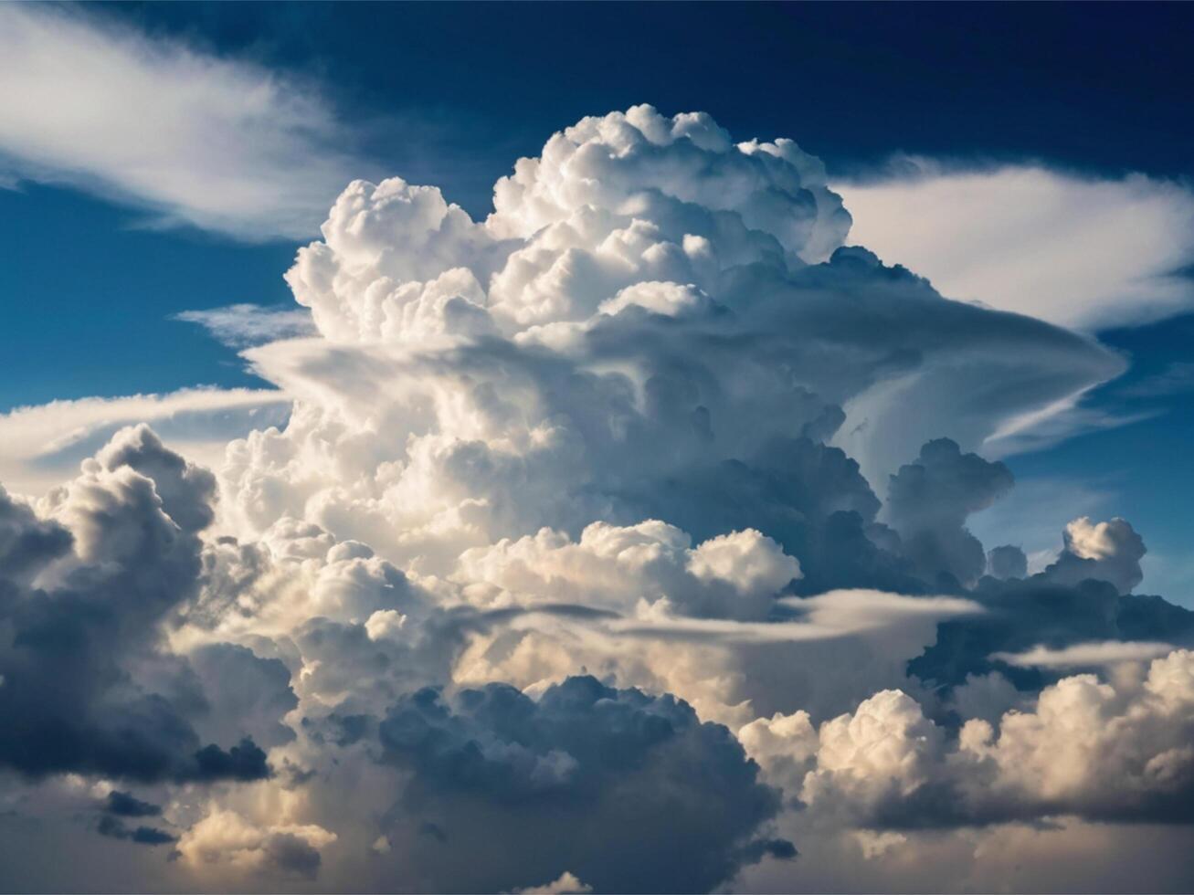 Beuatiful Clouds Pattern in Clear Sky photo