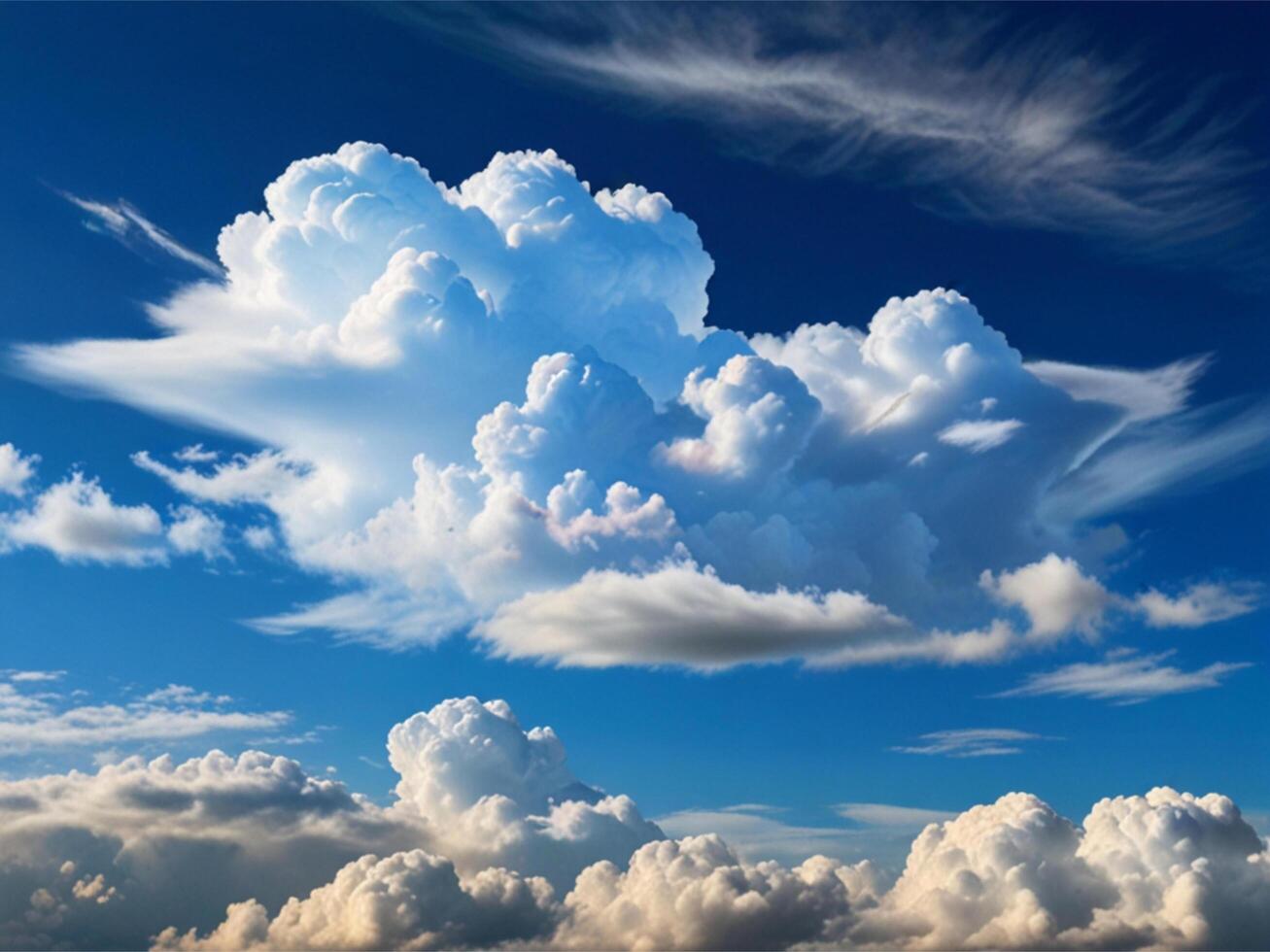 Beuatiful Clouds Pattern in Clear Sky photo