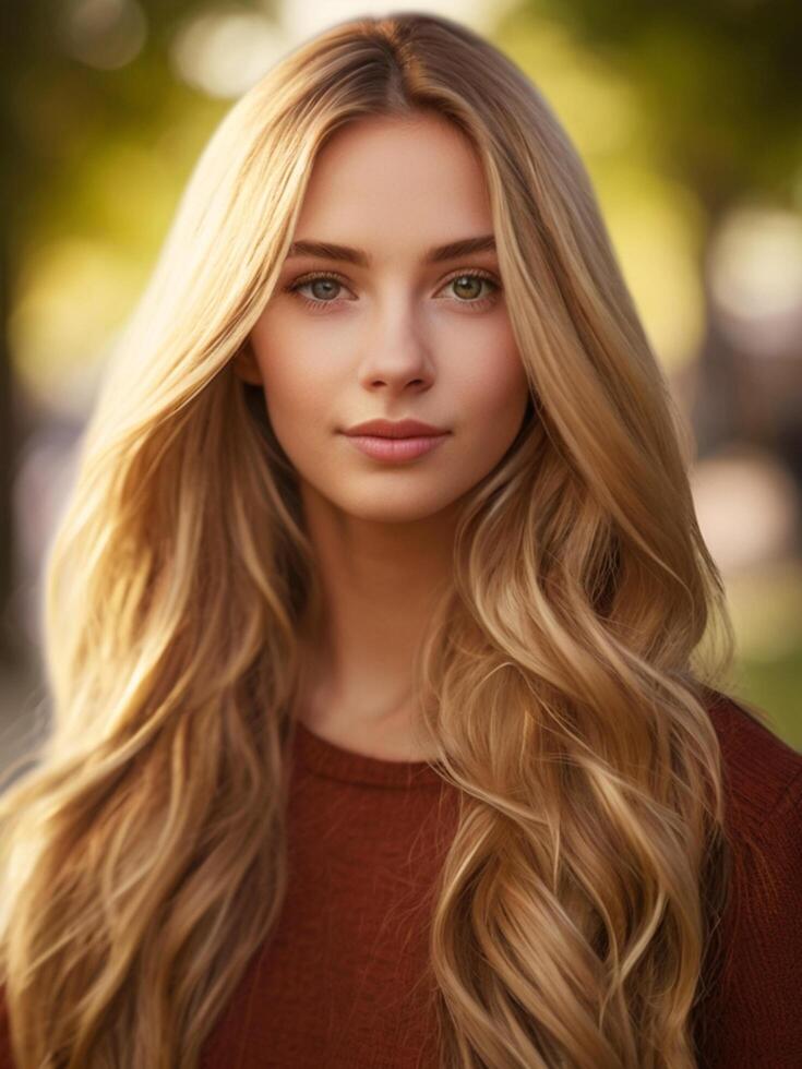 Beautiful model Mid-Shot in Nature photo