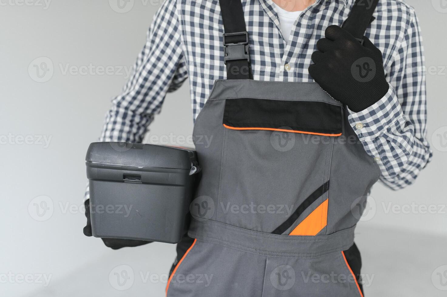 Handsome worker in empty room. photo