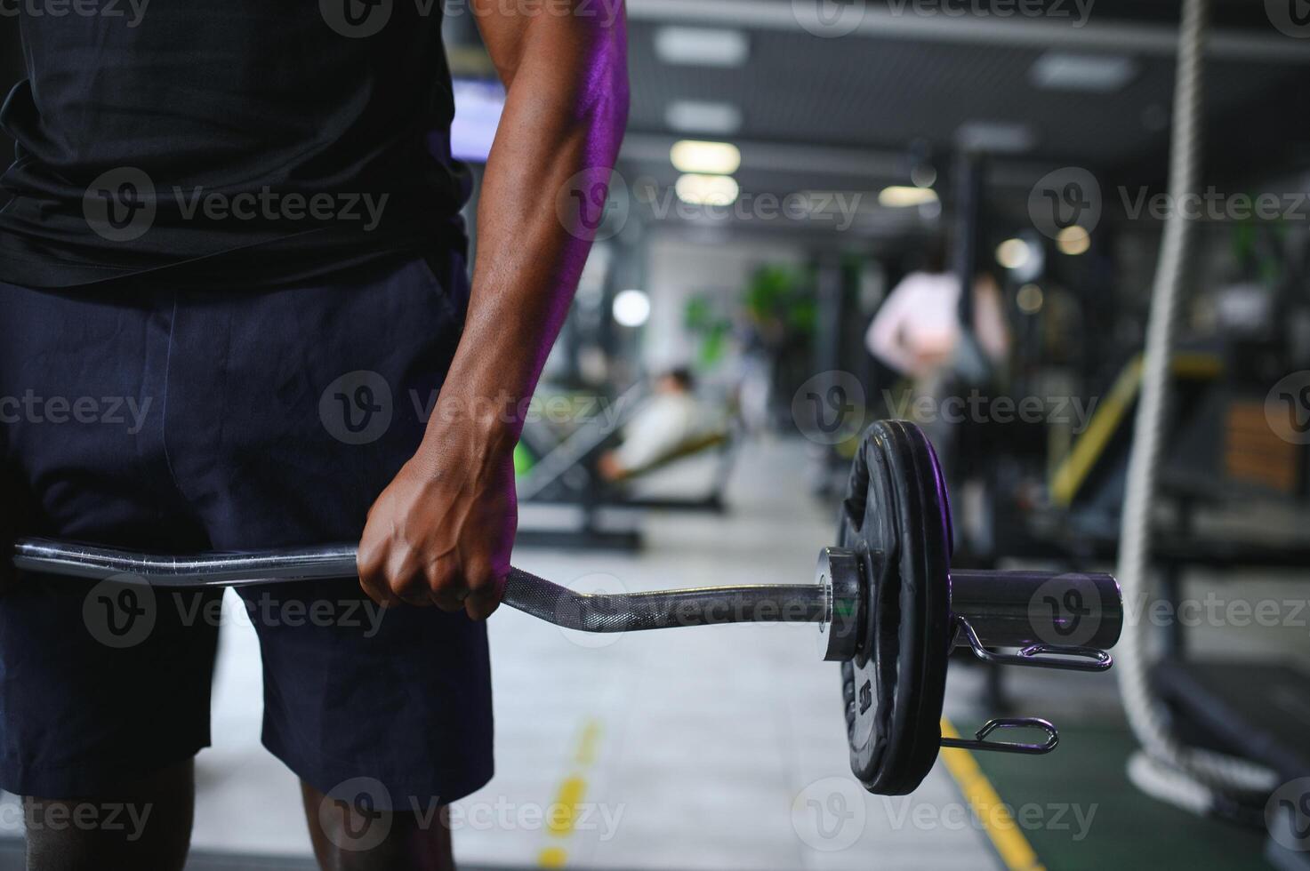 African American man working out in the gym. photo