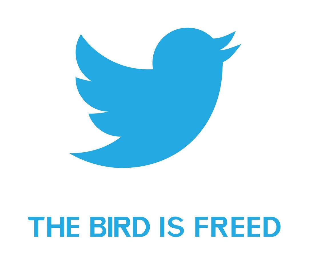 The bird is freed, twitter logo vector