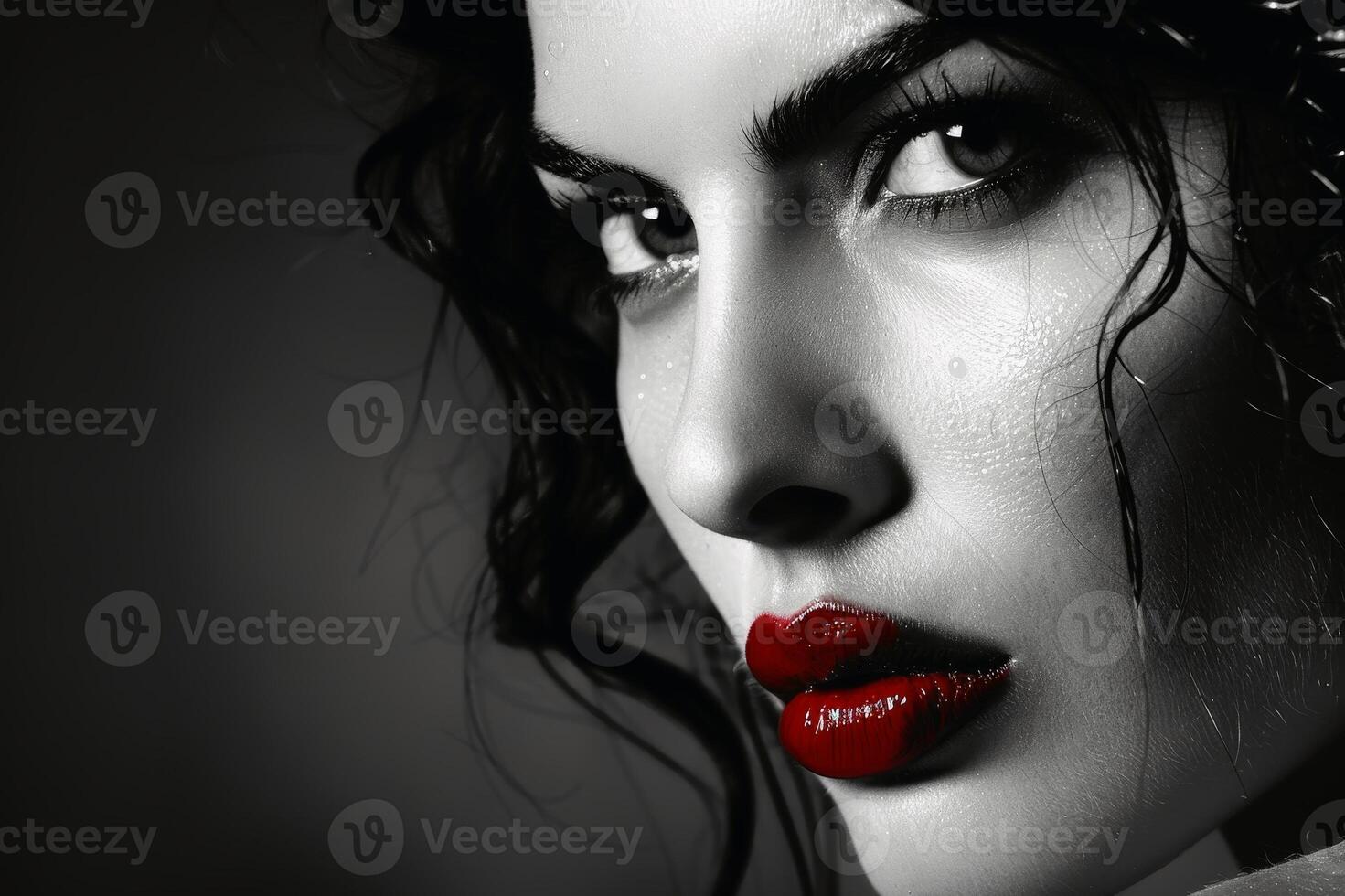 A portrait of a beautiful and sensual woman. AI generate photo