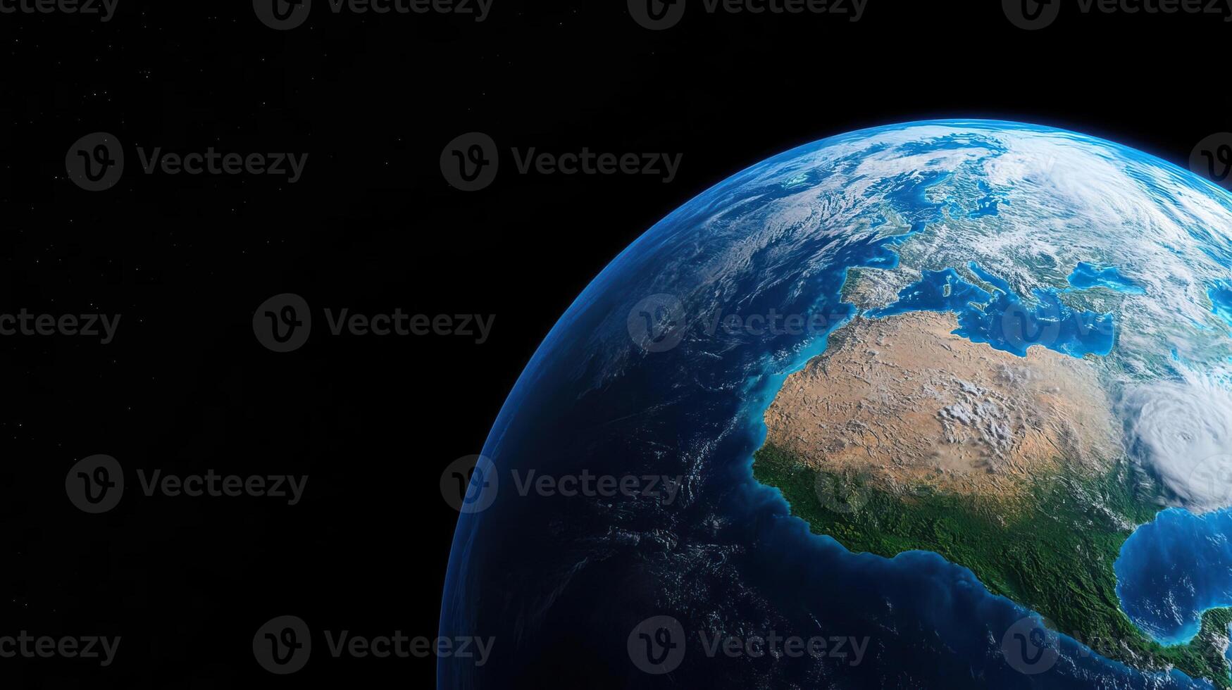 3D global view of Earth during La Nina, focusing on enhanced hurricane activity and cooler sea temperatures in the Pacific photo