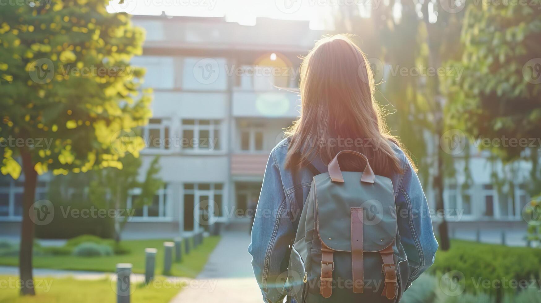 a student returning to campus photo