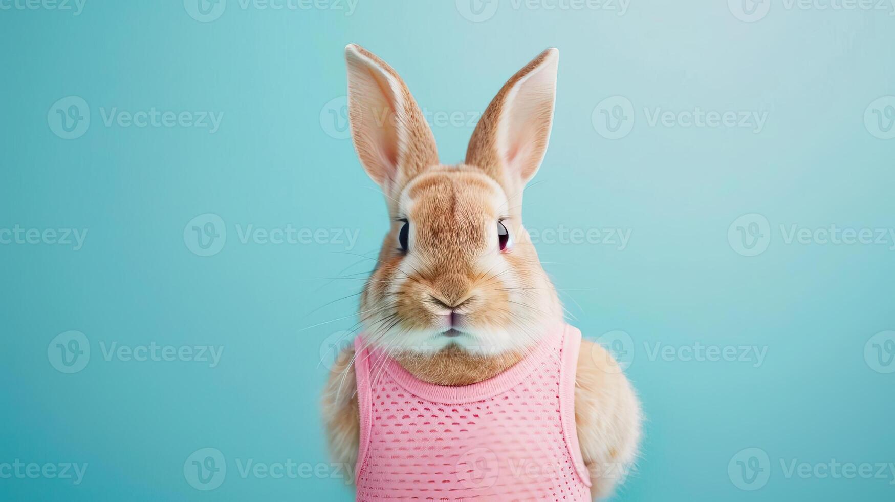 Portrait photography of a cute little animal athlete, smiling cute little parrot in a rhythmic gymnastics outfit with a ribbon on pastel Pale Blue color background, editorial style photo