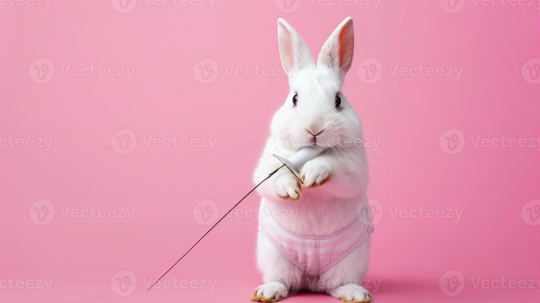 Portrait photography of a cute little animal athlete, smiling cute little parrot in a rhythmic gymnastics outfit with a ribbon on pastel Pale Blue color background, editorial style photo