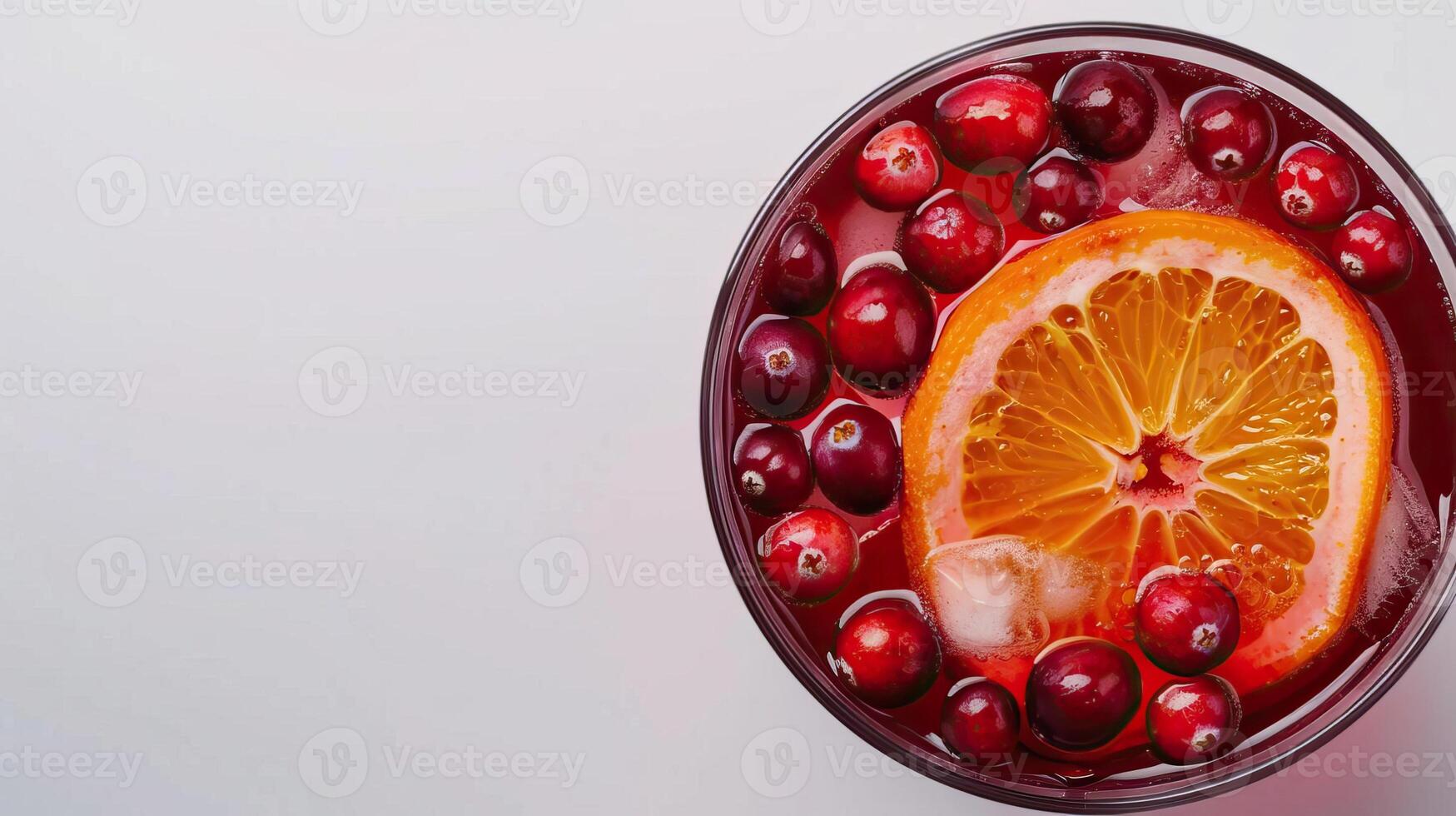 A close-up of a Cranberry Sangria in a clear photo
