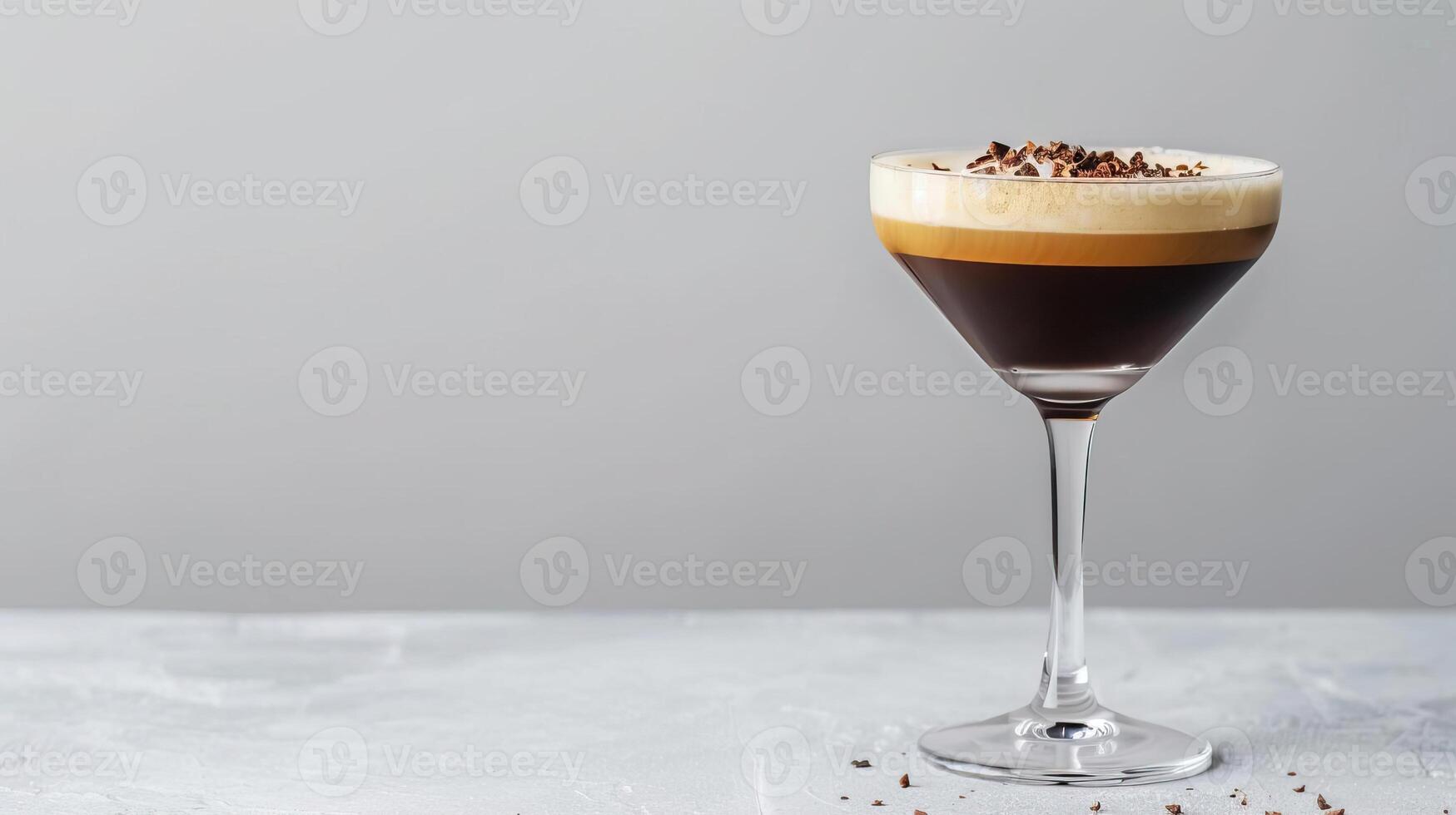 A close-up of an Espresso Martini in a clear photo