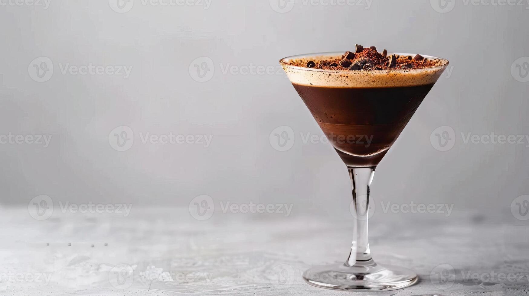 A close-up of an Espresso Martini in a clear photo