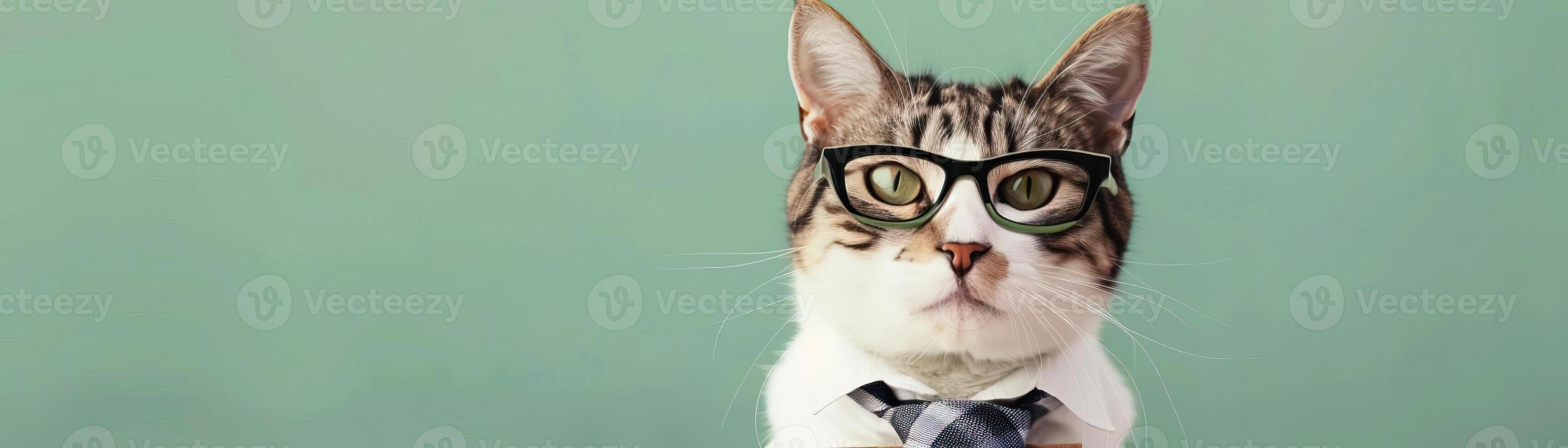 Portrait photography of a cute cat little professional, smiling cute cat little Nurse Practitioner with a stethoscope, , on plain pastel Pale Blue color background, editorial style photo