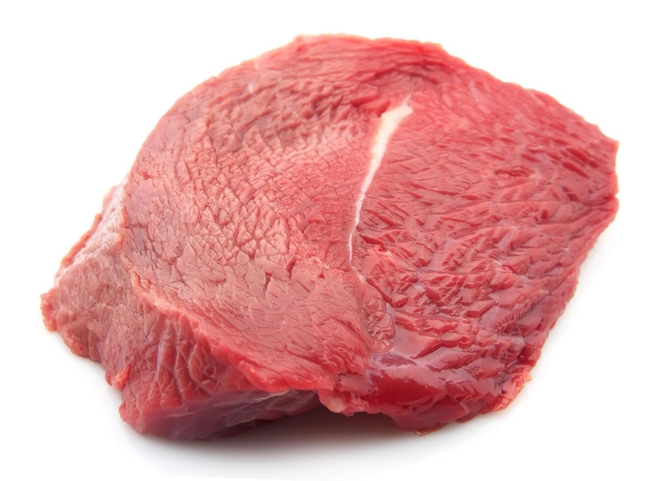 Crude meat on white backgrounds photo