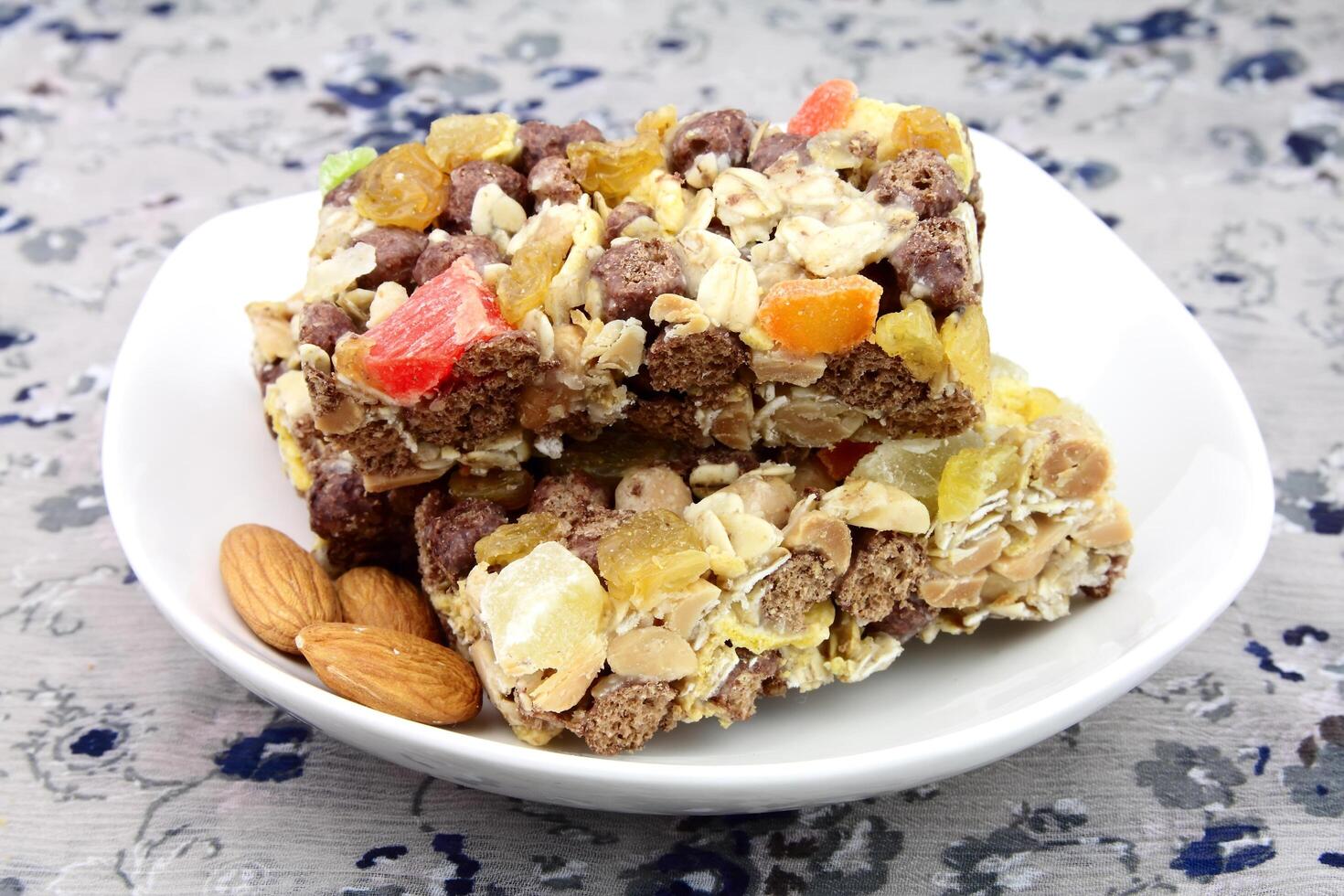 Healthy and tasty muesli photo