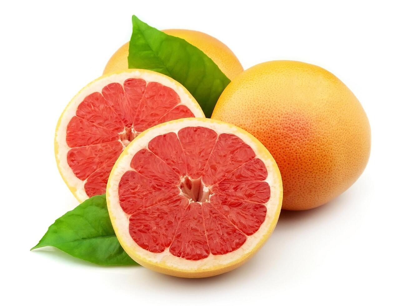 Grapefruit with leaves photo