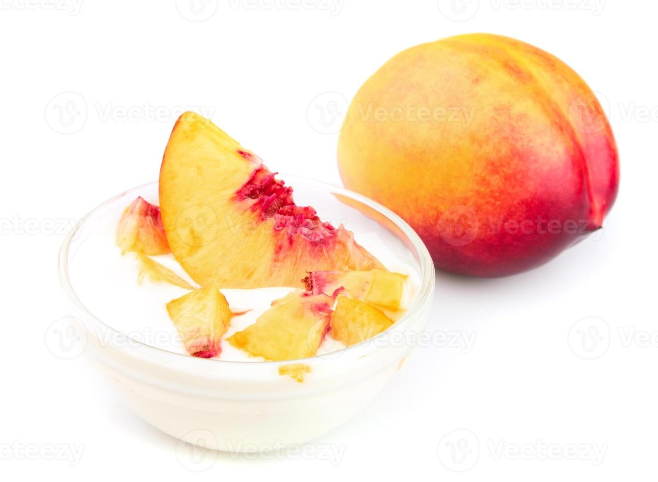Yogurt with peach photo